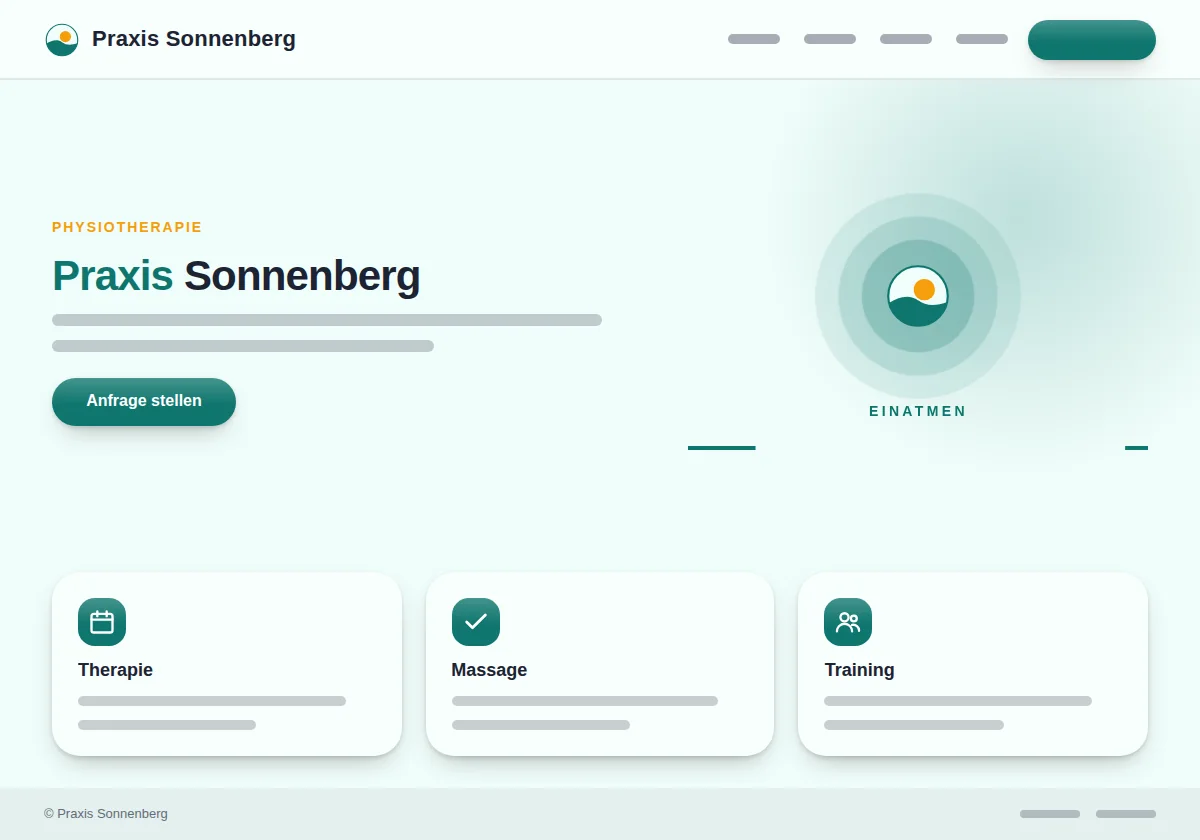 Vorschau der Vorlage Praxis: Webseite für Praxis, Therapie und Beratung am Beispiel Praxis Sonnenberg