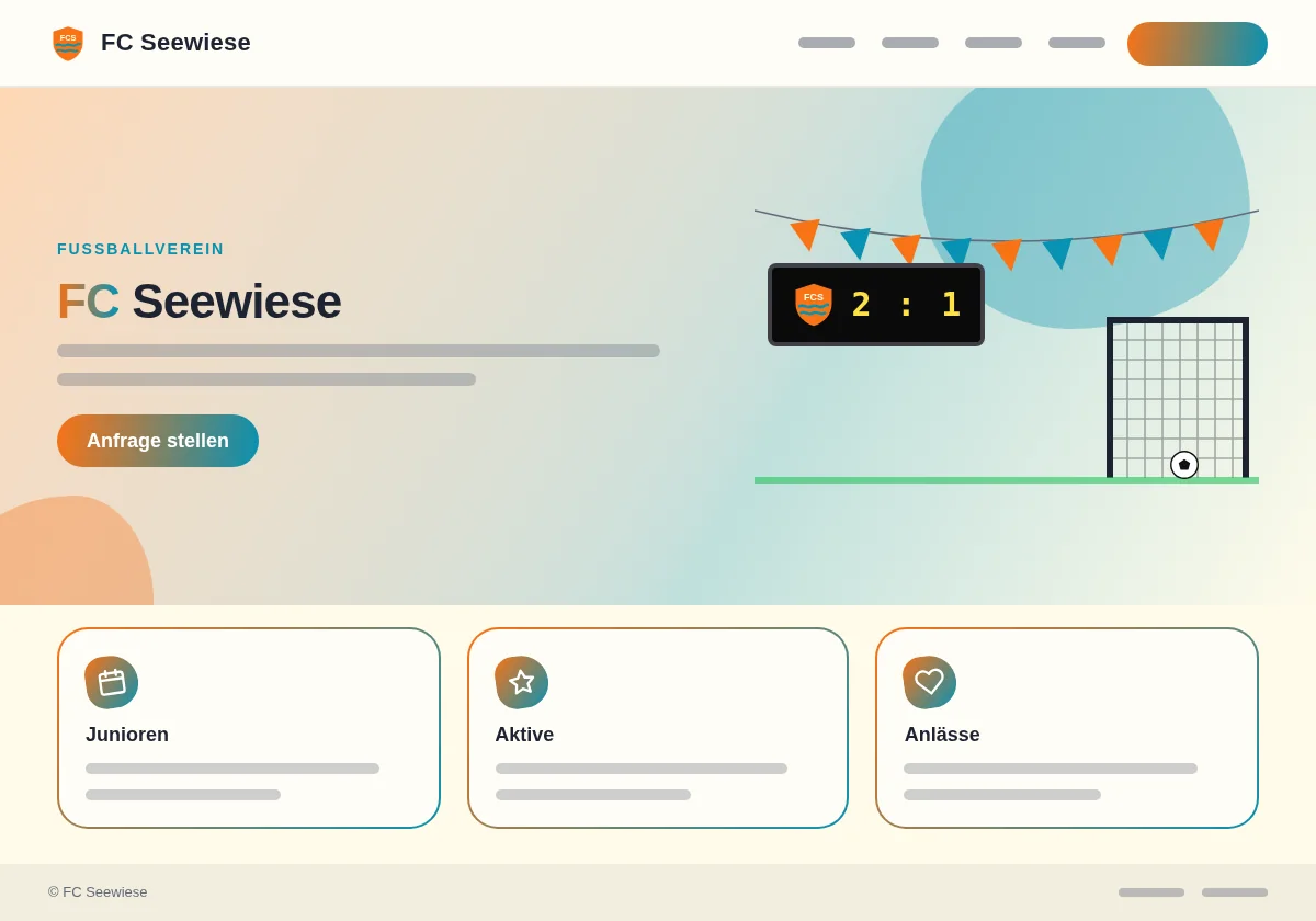 Vorschau der Vorlage Verein: Webseite für Vereine, Schulen und Gruppen am Beispiel FC Seewiese